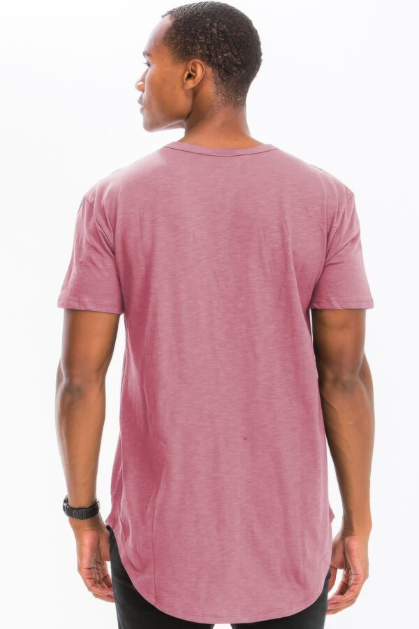 Men’s Short Sleeve Henley – 4-Button Scallop Hem
