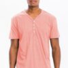 Men’s Short Sleeve Henley – 4-Button Scallop Hem