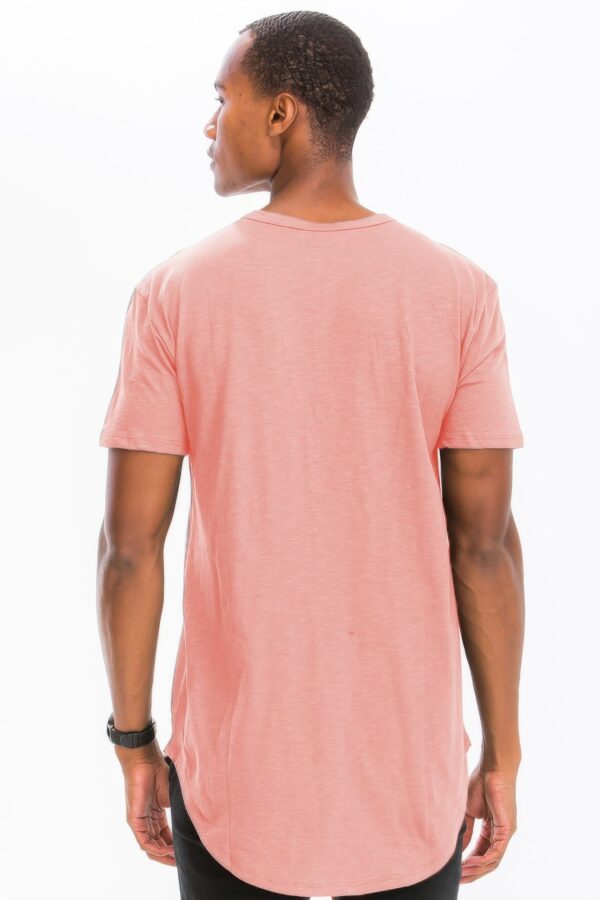 Men’s Short Sleeve Henley – 4-Button Scallop Hem