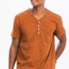 Men’s Short Sleeve Henley – 4-Button Scallop Hem
