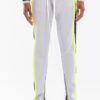 Dual-Stripe Track Pants with Ankle Zips – Grey, Olive