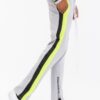 Dual-Stripe Track Pants with Ankle Zips – Grey, Olive