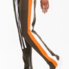 Dual-Stripe Track Pants with Ankle Zips – Grey, Olive