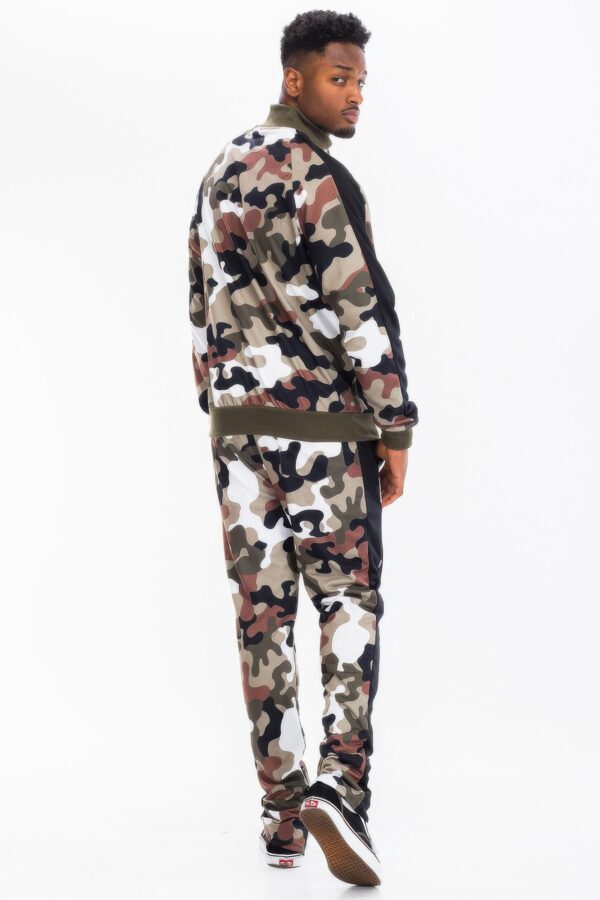 Full Camo Stripe Track Set – Slim-Fit Jacket & Pants