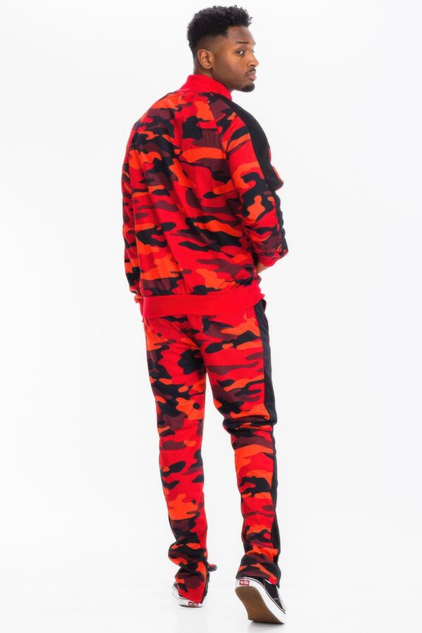 Full Camo Stripe Track Set – Slim-Fit Jacket & Pants