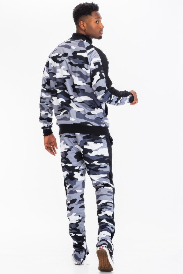 Full Camo Stripe Track Set – Slim-Fit Jacket & Pants