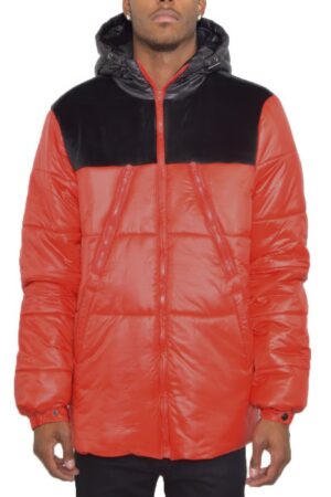 Men’s Padded Buffle Puffer Jacket – Utility Pockets