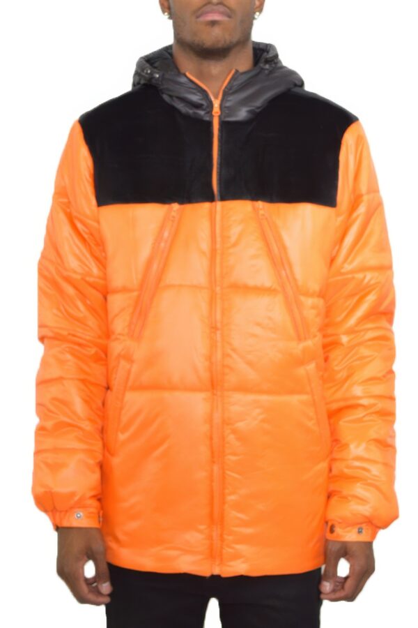 Men’s Padded Buffle Puffer Jacket – Utility Pockets