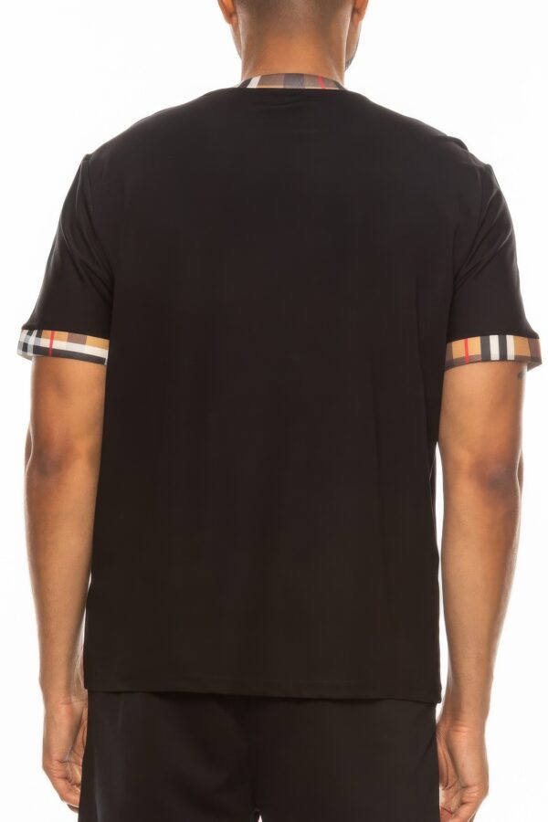 Checkered Short Sleeve Tee with Contrast Trim