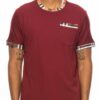 Checkered Short Sleeve Tee with Contrast Trim