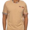 Checkered Short Sleeve Tee with Contrast Trim
