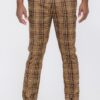 Men’s Plaid Trouser Pants – Slim Brown Plaid
