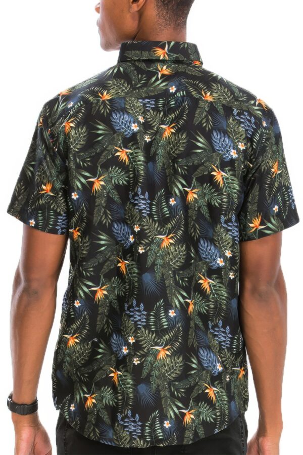 Hawaiian Print Button-Down Shirt – Short Sleeve Multi