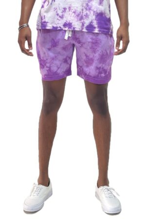 Cotton Crush-Dyed Shorts – Elastic Drawstring