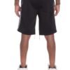 Men’s Track Shorts with Checkered Side Stripe – Black
