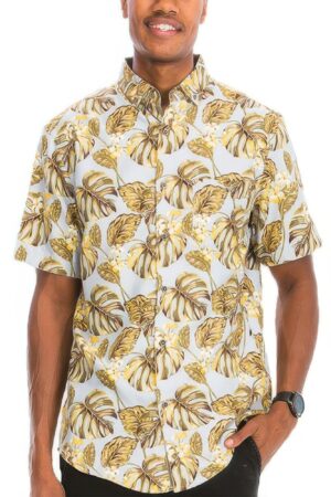 Hawaiian Print Button-Down Shirt – Floral Multi