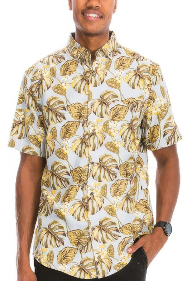 Hawaiian Print Button-Down Shirt – Floral Multi