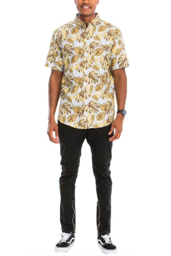 Hawaiian Print Button-Down Shirt – Floral Multi