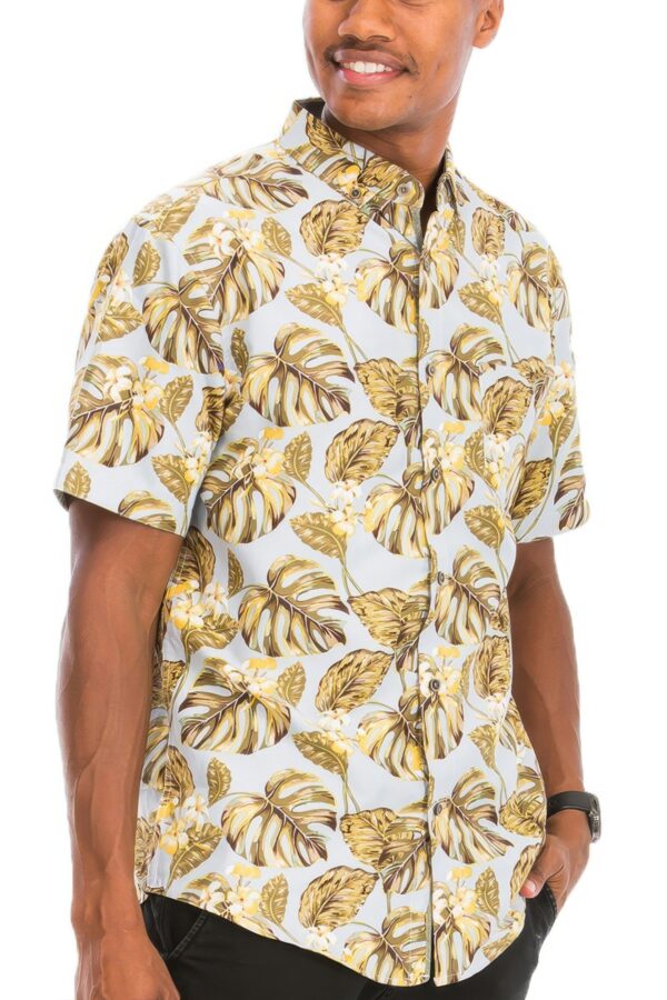 Hawaiian Print Button-Down Shirt – Floral Multi