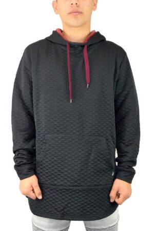 Quilted Pullover Hoodie – Drop Shoulder Style