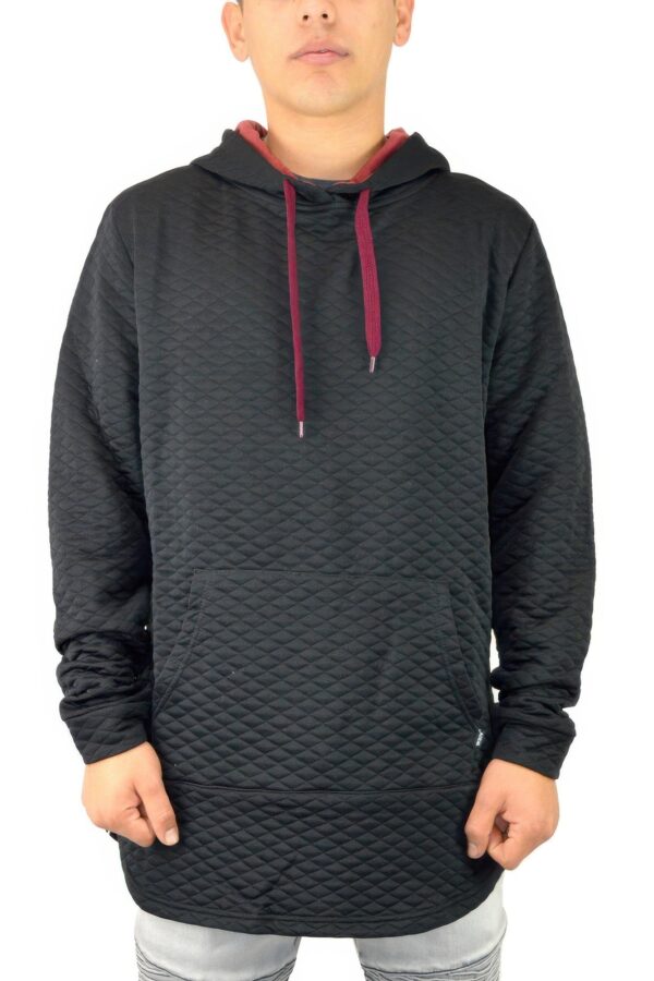 Quilted Pullover Hoodie – Drop Shoulder Style
