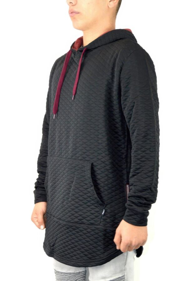 Quilted Pullover Hoodie – Drop Shoulder Style
