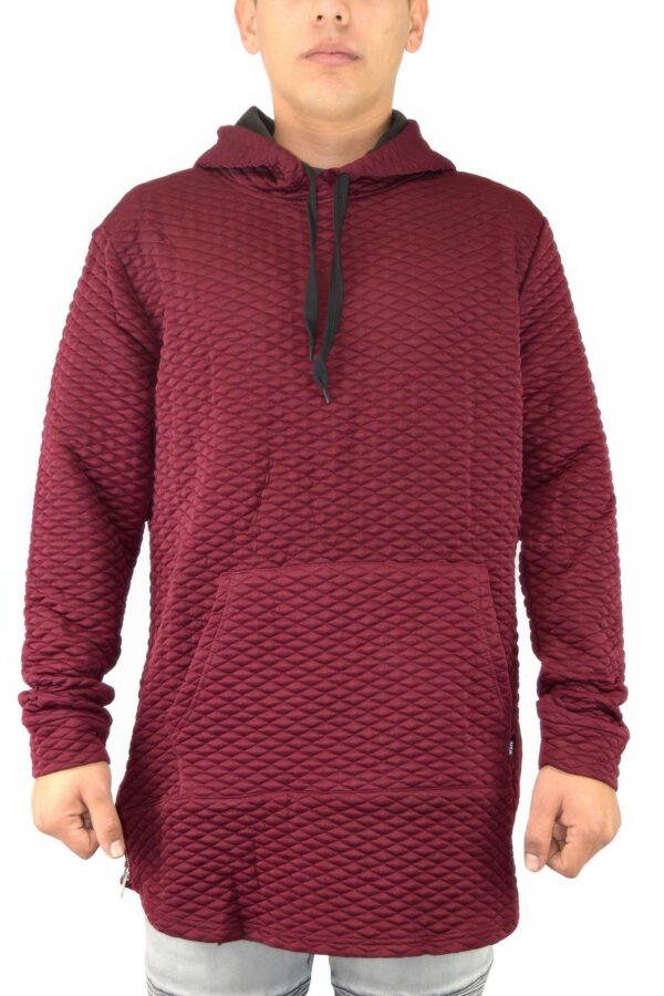 Quilted Pullover Hoodie – Drop Shoulder Style