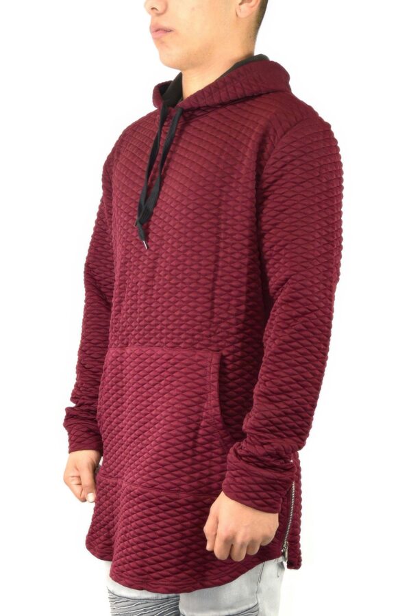 Quilted Pullover Hoodie – Drop Shoulder Style