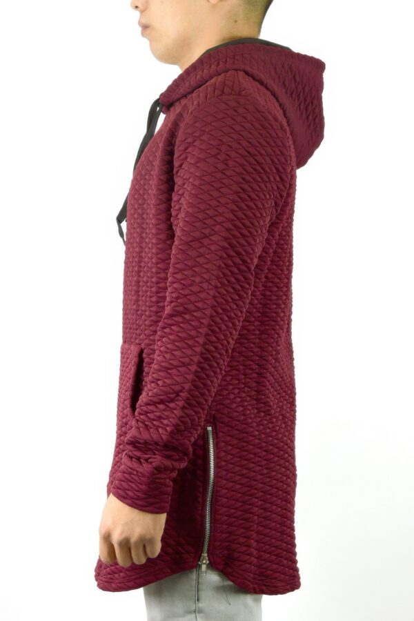 Quilted Pullover Hoodie – Drop Shoulder Style