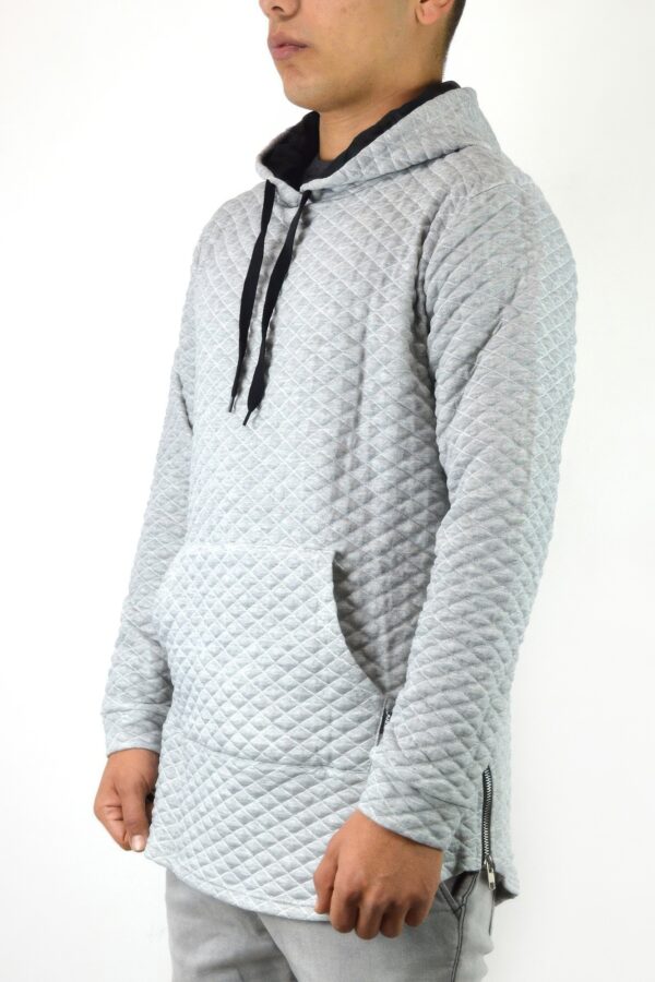 Quilted Pullover Hoodie – Drop Shoulder Style