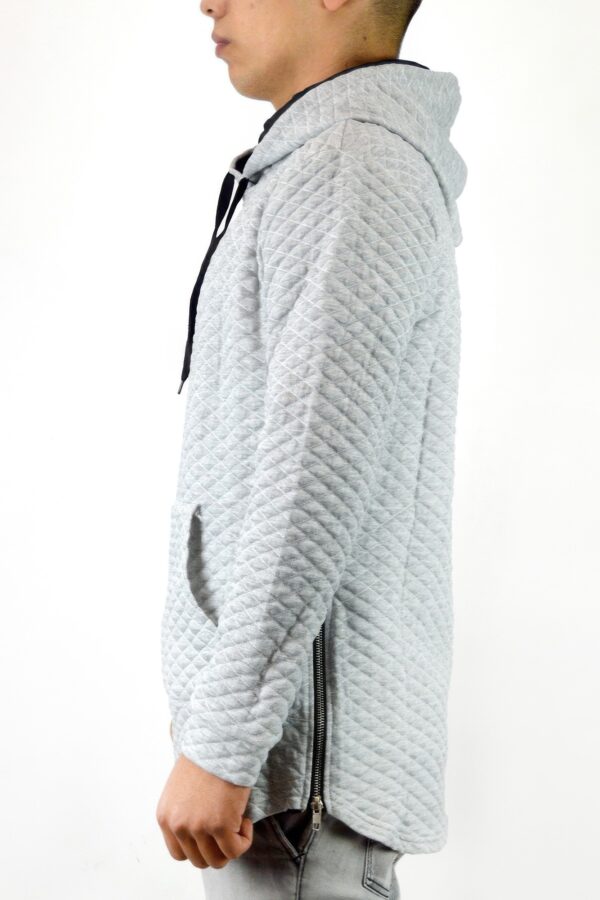 Quilted Pullover Hoodie – Drop Shoulder Style