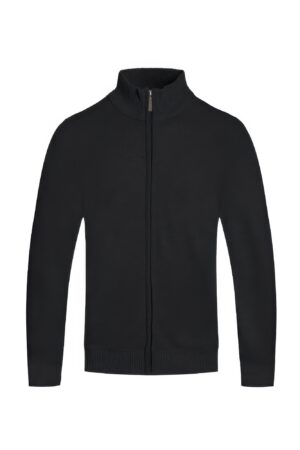 Men’s Full-Zip Knit Sweater with Ribbed Trim