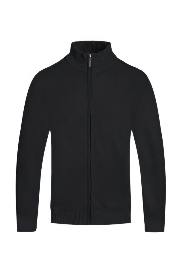 Men’s Full-Zip Knit Sweater with Ribbed Trim