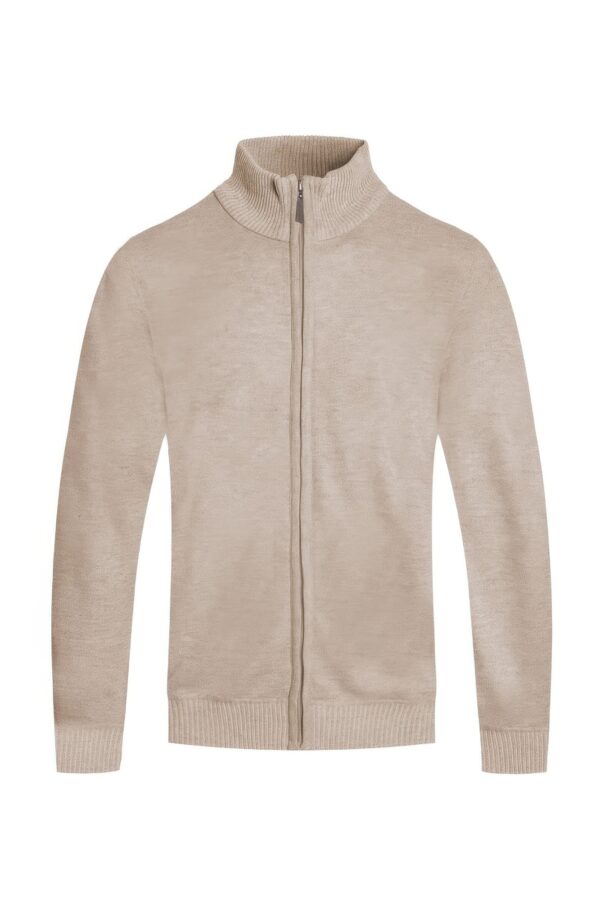 Men’s Full-Zip Knit Sweater with Ribbed Trim