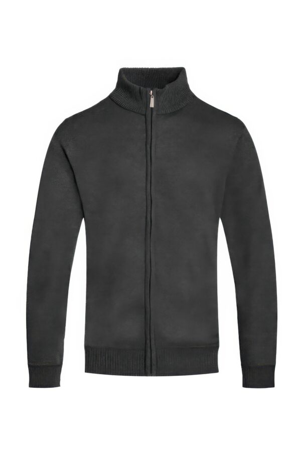 Men’s Full-Zip Knit Sweater with Ribbed Trim