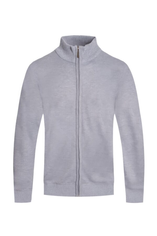 Men’s Full-Zip Knit Sweater with Ribbed Trim