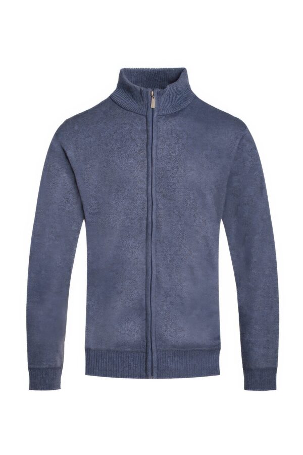 Men’s Full-Zip Knit Sweater with Ribbed Trim