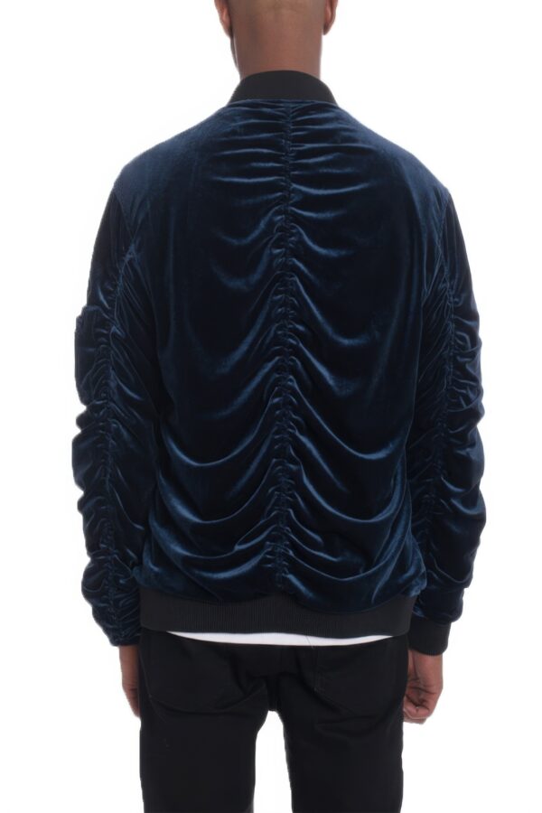 Men’s Slim-Fit Bomber Jacket with Wrinkled Detail