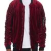 Men’s Slim-Fit Bomber Jacket with Wrinkled Detail