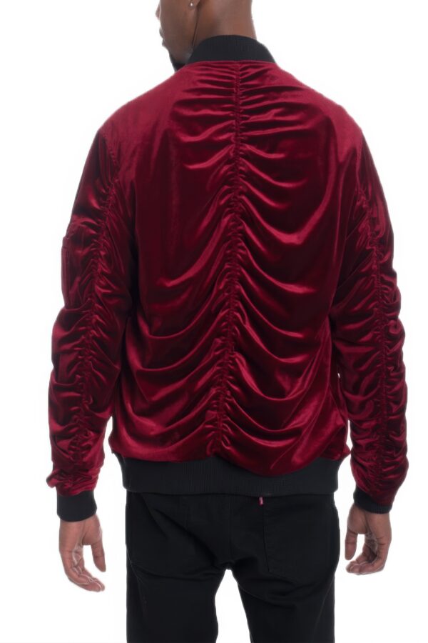 Men’s Slim-Fit Bomber Jacket with Wrinkled Detail
