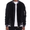 Men’s Slim-Fit Bomber Jacket with Wrinkled Detail