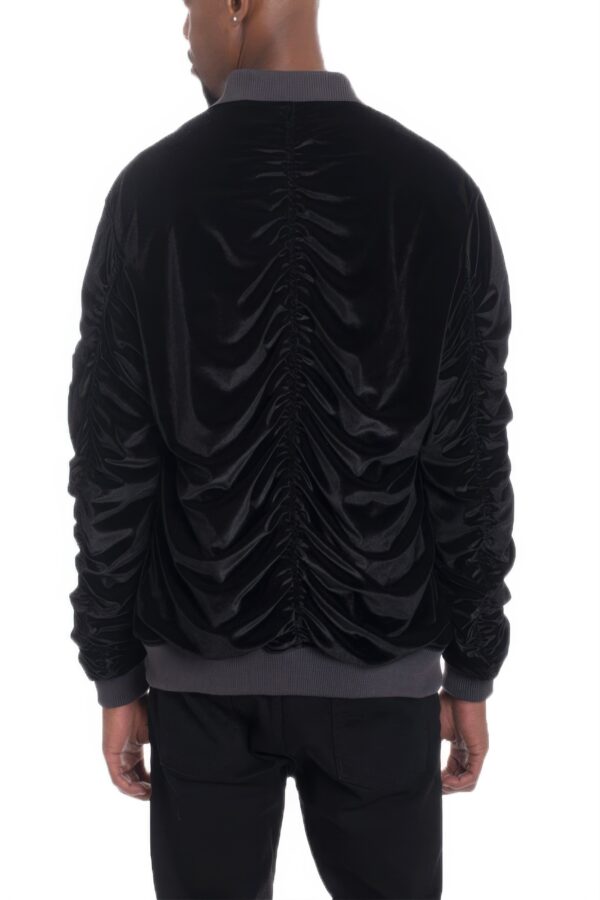 Men’s Slim-Fit Bomber Jacket with Wrinkled Detail