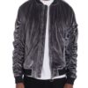 Men’s Slim-Fit Bomber Jacket with Wrinkled Detail