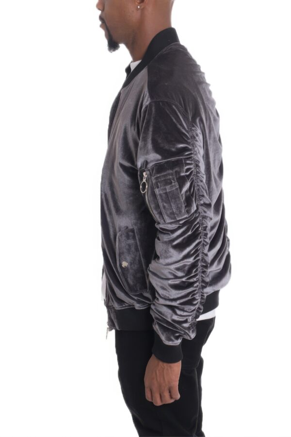Men’s Slim-Fit Bomber Jacket with Wrinkled Detail