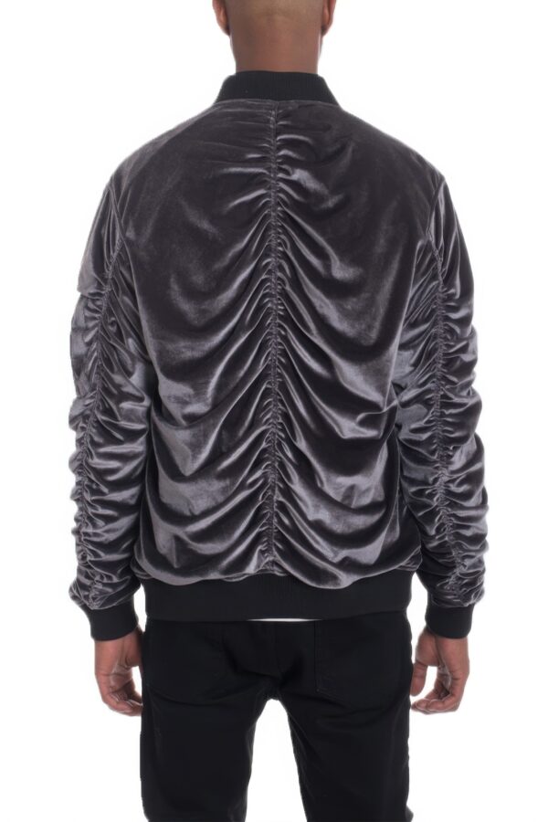 Men’s Slim-Fit Bomber Jacket with Wrinkled Detail