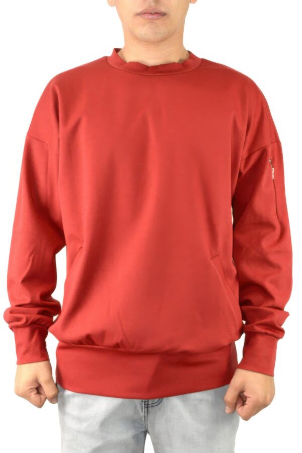 Men’s Oversized Pullover Sweatshirt – Zipper Sleeve