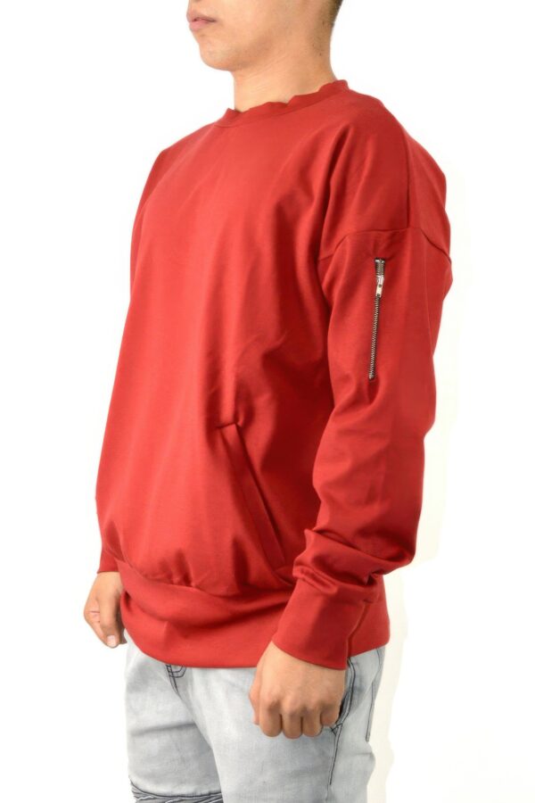 Men’s Oversized Pullover Sweatshirt – Zipper Sleeve