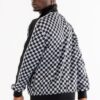 Men’s Checkered Full-Zip Jacket with Side Piping – Brown or Grey