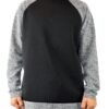 Men’s Oversized Quilted Pullover Sweatshirt – Black/Grey