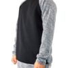 Men’s Oversized Quilted Pullover Sweatshirt – Black/Grey